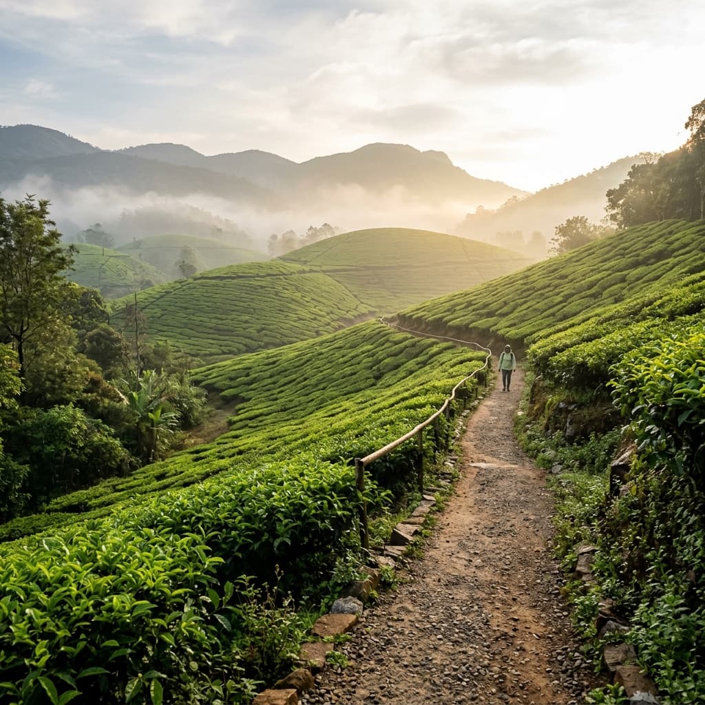Tea Plantation Walk with Sunset View