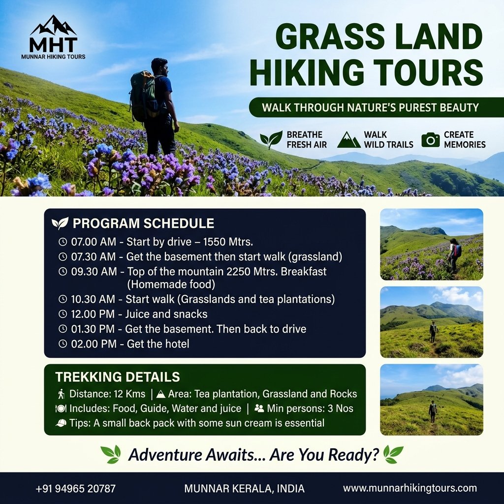 Grass Land Hiking Tours - Full Official Tour Plan Flyer