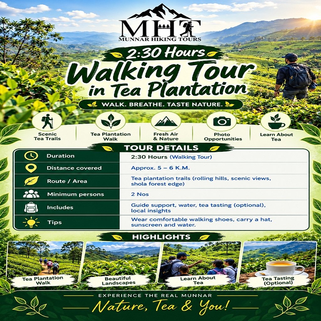 Walking Tour in Tea Plantation - Full Official Tour Plan Flyer